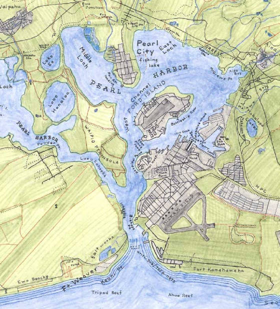 Карта перл. Карта Перл Харбор 1941. Pearl Harbor 1941 Map. Карта Pearl. Перл Харбор 40-х карта.